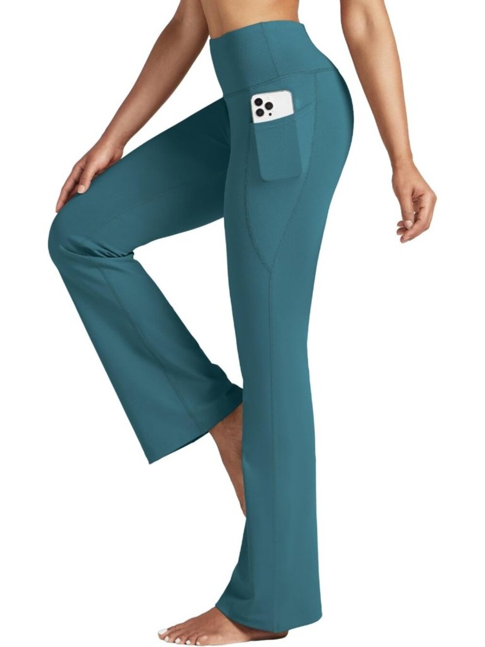 High-Waist Bootcut Yoga Pants with Pockets | Flare Leggings for Tummy Control